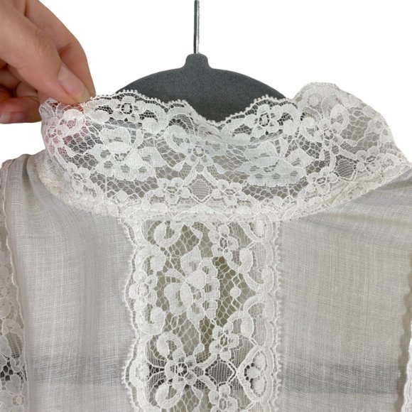 Vintage Gunne Sax by Jessica Mcclintock Lace Wedding/Prom Dress Off White Size 9 - Picture 2 of 11